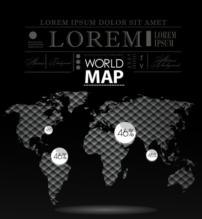 Modern elements of info graphics. Polygonal, mosaic World Mapのイラスト素材