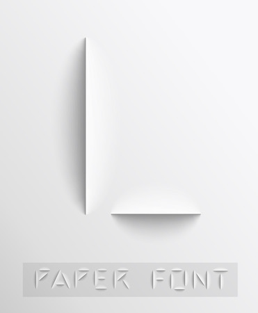 Paper cut letter. Typographic sign with shadow.のイラスト素材
