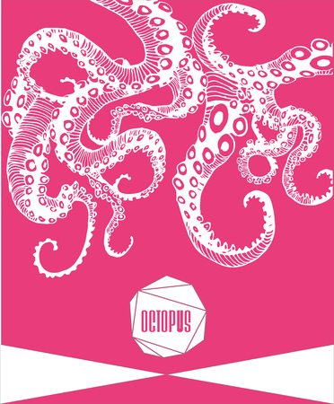 Abstract  octopus illustration ,  design element, symbol, sign for tattooのイラスト素材