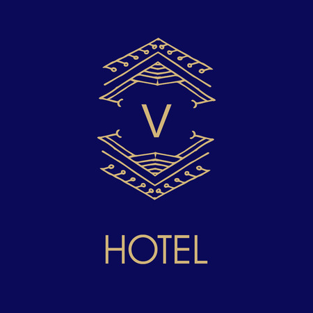 elegant monogram design. Vector  linear frame and monogram illustration. Trendy linear monogram and linear frame. Monogramのイラスト素材