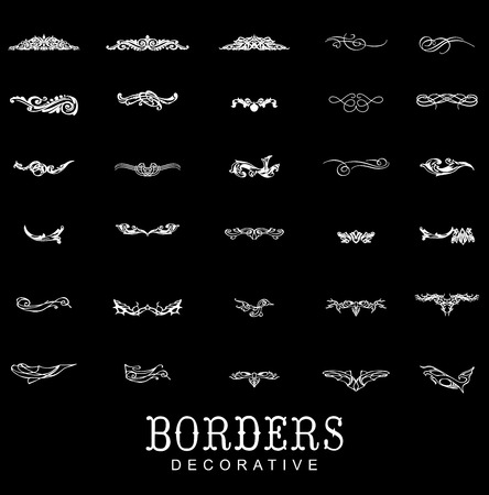 Borders and dividers decorative vignette elements set. Border for design. Vector calligraphic Border and divider. Illustration ornamental Borderのイラスト素材