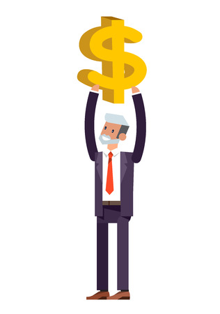 Vector detailed character office worker, business office worker in action. Business people, business men lifestyle. Character men office worker. Office worker isolated on white backgroundのイラスト素材