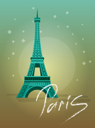 High quality, detailed most famous World landmark. An image of Paris Eiffel Tower Icon. Paris Eiffel Tower card. Travel vector. Travel illustration. Travel landmarks. Happy travelのイラスト素材