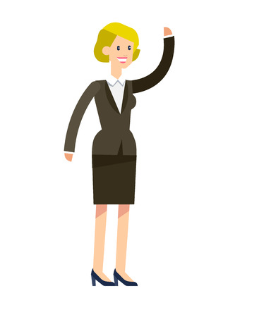 Vector detailed character office worker, business office worker in action. Business woman, business woman lifestyle. Character  woman office worker. Office worker woman isolated on white backgroundのイラスト素材
