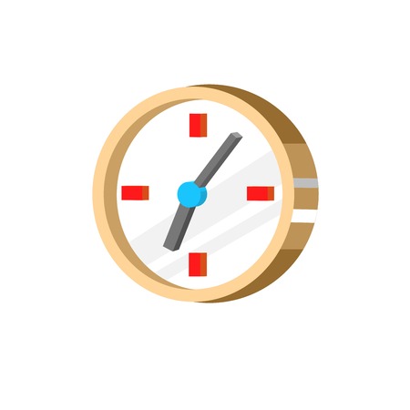 Clock icon vector. Flat style vector illustration