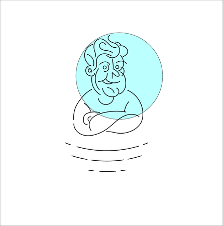 Vector icon and logo people character avatars, creative team. Editable outline stroke size. Line flat contour, thin and linear design. Simple icons. Concept illustration. Sign, symbol, element.のイラスト素材