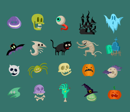 Vector icon and element for Helloween. greeting card for Happy Halloween design icon. Concept illustration. Sign and symbol, element.のイラスト素材