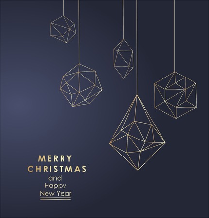 Elegant Christmas and happy New Year Background with Gold Shining decoration. Vector illustrationのイラスト素材