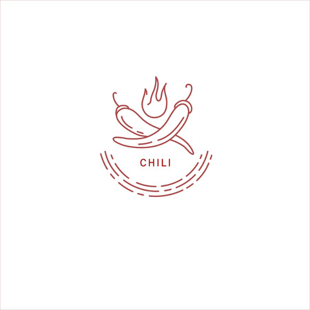 Vector icon and logo for spices and herbs. Editable outline stroke size. Line flat contour, thin and linear design. Simple icons. Concept illustration. Sign, symbol, element.のイラスト素材