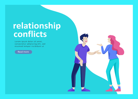 Landing page templates for psyhology mental problems, depression panic attacks, paranoia anger control, relationship family conflict, stress and misunderstanding, psychotherapy characterのイラスト素材