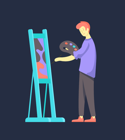 People enjoying their hobbies. Vector character. Colorful flat concept illustration.のイラスト素材