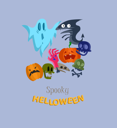 Vector icon and element for Helloween. greeting card for Happy Halloween design icon. Concept illustration. Sign and symbol, element.のイラスト素材