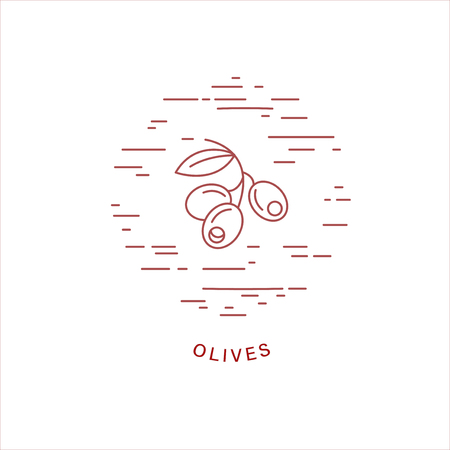 Vector icon and logo for spices and herbs. Editable outline stroke size. Line flat contour, thin and linear design. Simple icons. Concept illustration. Sign, symbol, element.のイラスト素材