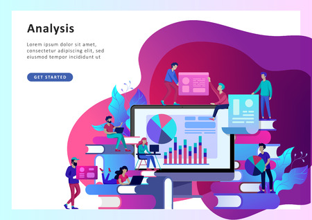 Concept Landing page template Education people, Internet studying, online training, online book, tutorials, e-learning for social media, distance education, documents, cards, postersのイラスト素材