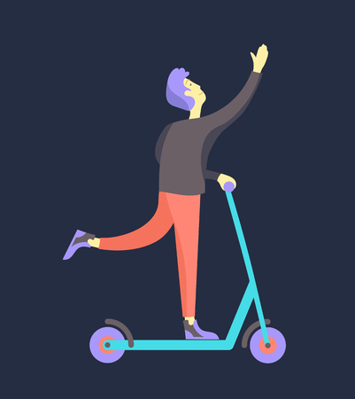 People enjoying their hobbies. Vector character. Colorful flat concept illustration.のイラスト素材