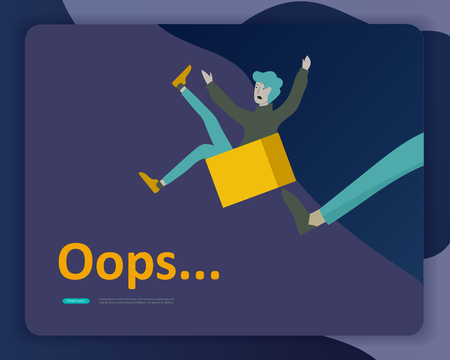 Landing page templates Error page illustration with People characters and cat. Page not found. Vector concept illustration for 404 error with Funny cartoon workersのイラスト素材