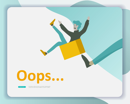 Landing page templates Error page illustration with People characters and cat. Page not found. Vector concept illustration for 404 error with Funny cartoon workersのイラスト素材