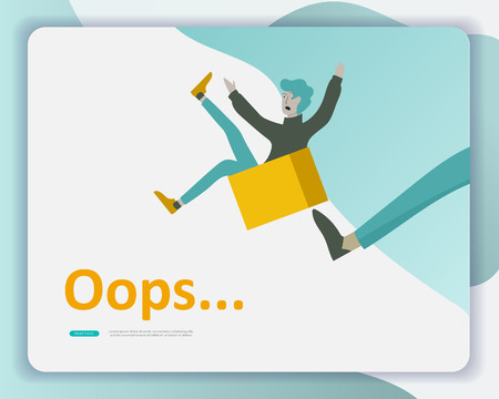 Landing page templates Error page illustration with People characters and cat. Page not found. Vector concept illustration for 404 error with Funny cartoon workersのイラスト素材