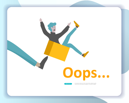 Landing page templates Error page illustration with People characters and cat. Page not found. Vector concept illustration for 404 error with Funny cartoon workersのイラスト素材
