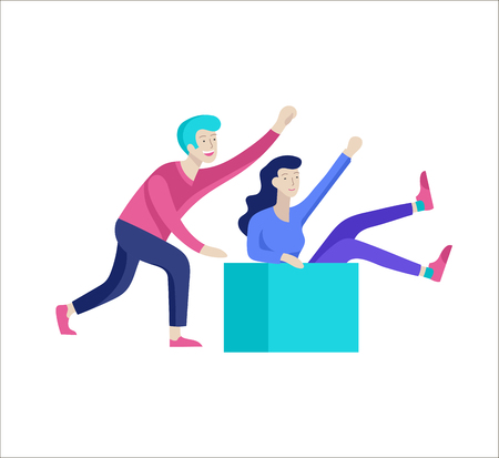 People enjoying their hobbies. Vector character. Colorful flat concept illustration.のイラスト素材
