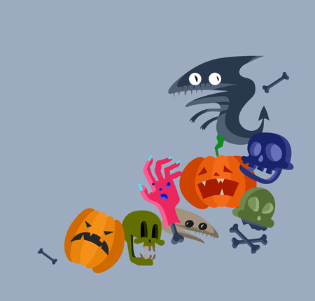 Vector icon and element for Helloween. greeting card for Happy Halloween design icon. Concept illustration. Sign and symbol, element.のイラスト素材