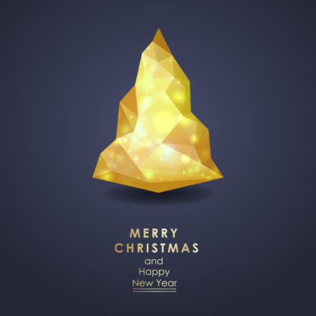 Elegant Christmas and happy New Year Background with Gold Shining decoration. Vector illustrationのイラスト素材
