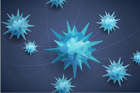 Coronavirus Bacteria polygonal Icon, 2019-nCoV. Stop Coronavirus Concept. Dangerous Pandemic 2019-nCoV icon, Wuhan. Vector illustrationのイラスト素材