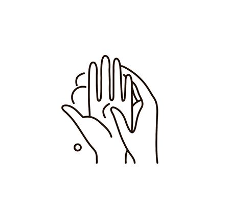 Hand hygiene line icon. Simple Minimal Pictogram. Personal hygiene, disease prevention and healthcare hand washing.のイラスト素材
