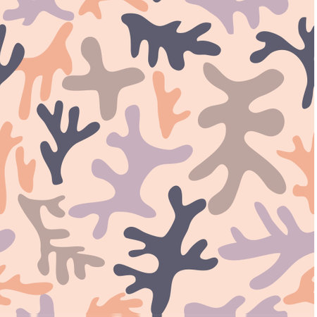 Seamless pattern. Abstract trendy doodle in organic freehand matisse art style. Various Shapes and objects. Contemporary modern icons templates for posters, Social media. Vectorのイラスト素材