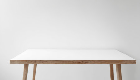 Wooden table isolated on a white background. 3d rendering.の素材
