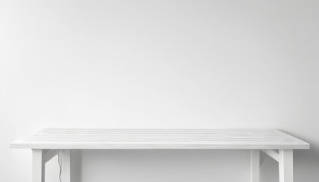 Empty white shelf on white wall background. 3D Rendering.の素材