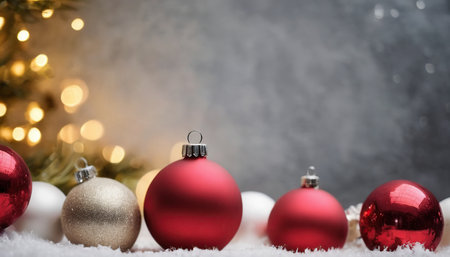 Christmas background. Festive decoration on bokeh background. New Year.の素材