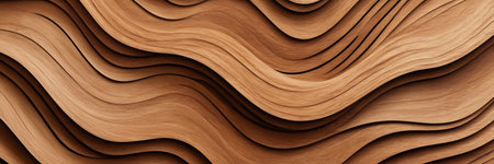 Wooden texture background. Abstract pattern with wavy lines in brown colorsの素材