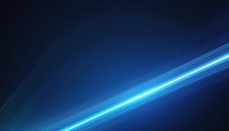 Blue light lines on dark background. Computer generated abstract background. 3D renderingの素材