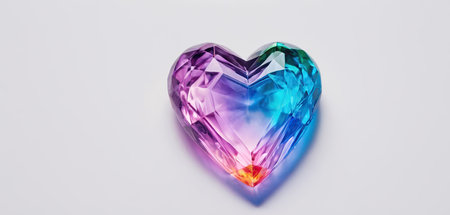 Heart-shaped gemstone on a white background. 3d renderingの素材