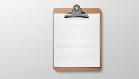Clipboard with blank paper on white background. 3d renderingの素材