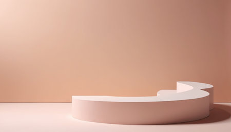 3d render, abstract minimal geometric forms, podium for your design, minimalism, pastel colorsの素材