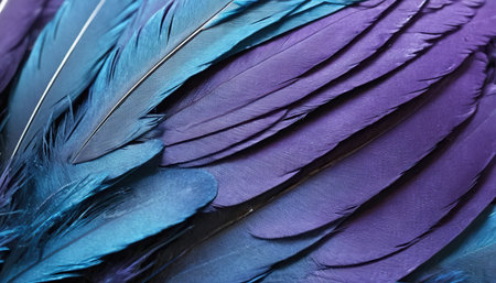 Feathers of a bird, close-up, background.の素材