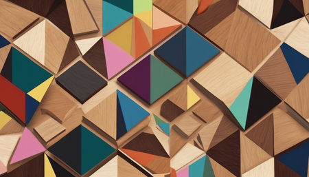 Abstract background of geometric shapes. 3d rendering, 3d illustration.の素材