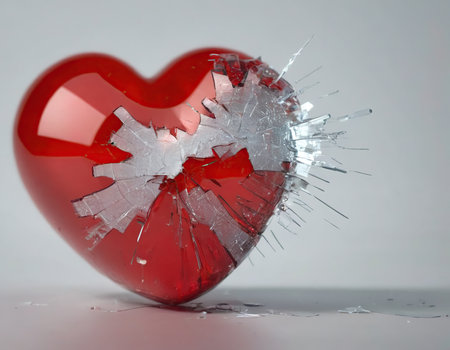 Broken heart on a white background. Broken heart. Broken heart.の素材