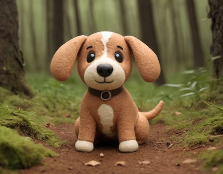 dog in the forest, close-up of a dog in the forestの素材