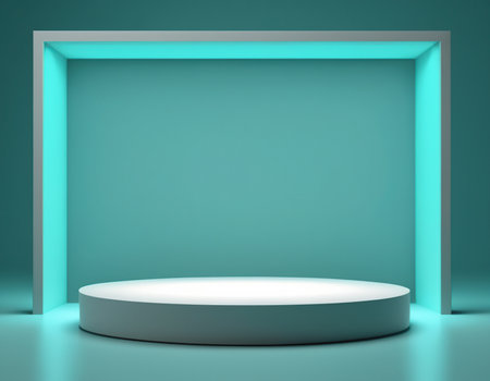 Abstract scene podium mockup. Award ceremony concept. 3d renderの素材
