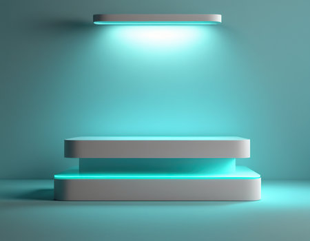 Abstract scene podium mockup. Award ceremony concept. 3d renderの素材