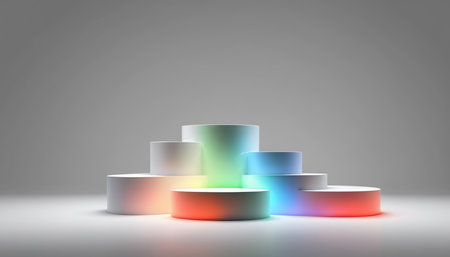 3d abstract background with geometric podiums. Mock up, 3D Renderの素材