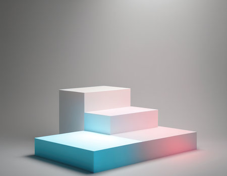3d render, abstract geometric background, podium, pedestal, pedestal, platformの素材