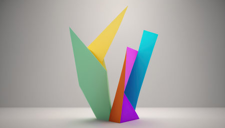 3d render, abstract background with colorful geometric shapes, modern designの素材