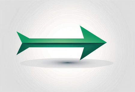 Arrow icon. Vector illustration. Flat design. Green arrow.の素材