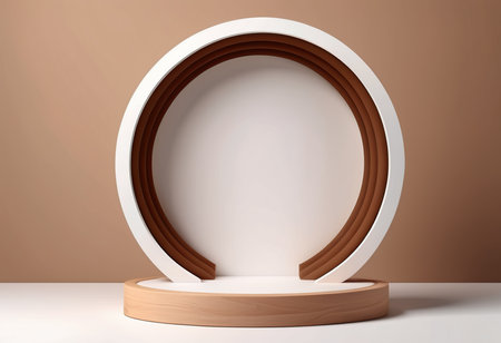 3d render of round podium for product presentation and mock up.の素材