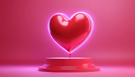Valentine's Day background with heart shape. 3d renderingの素材