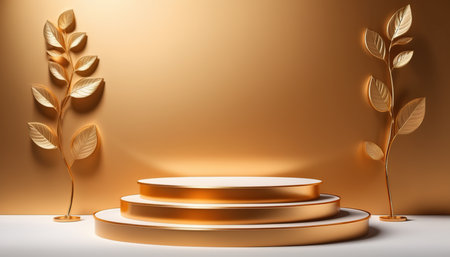 Abstract scene podium mockup. Award ceremony concept. 3d renderの素材